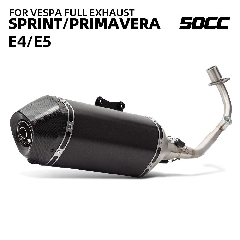 Escape completo Vespa Sprint Primavera 50cc E4/E5 – silenciador con tubo frontal