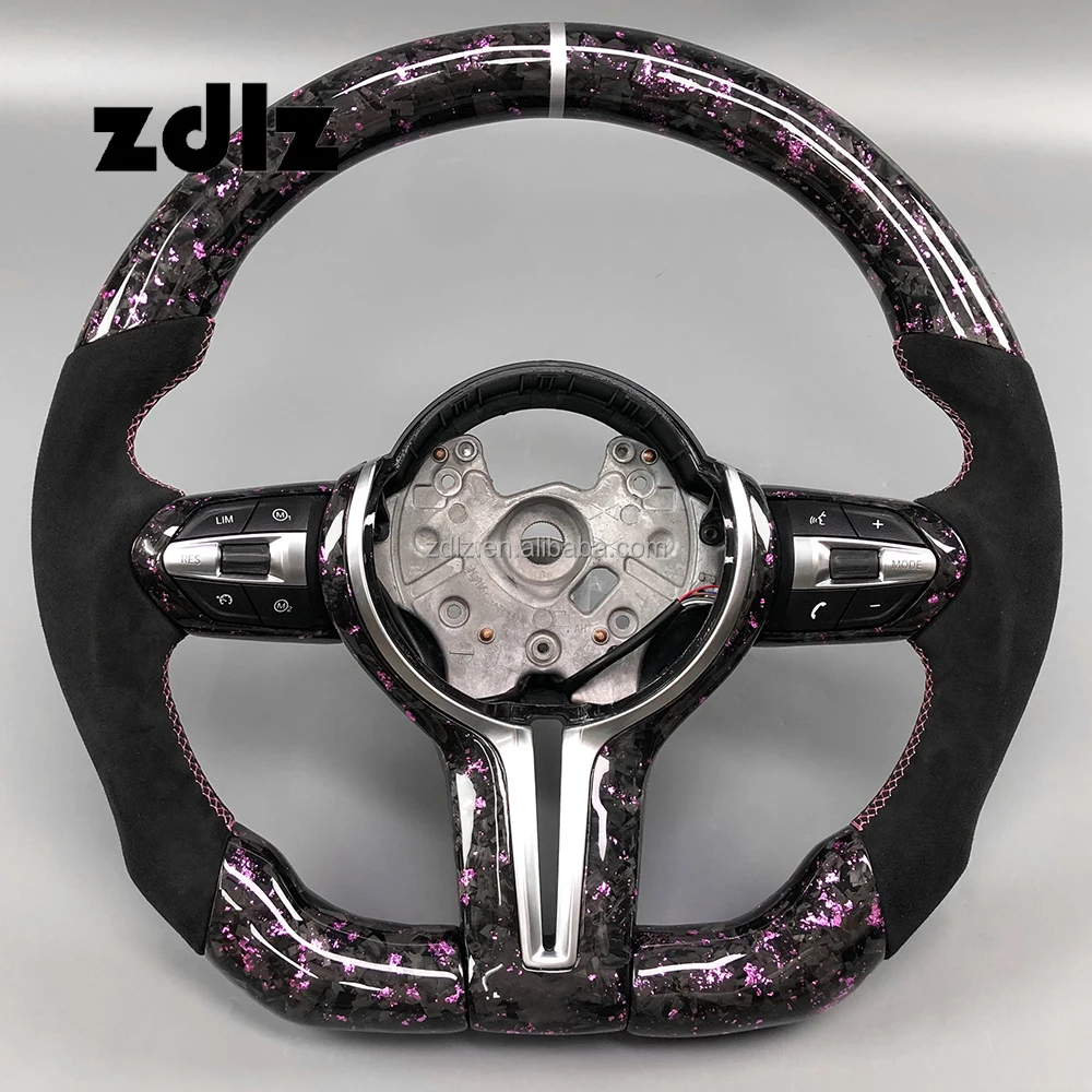 Volante fibra de carbono forjado rosa – BMW E60 E65 F32 F35 F44 G20 - imagen 5