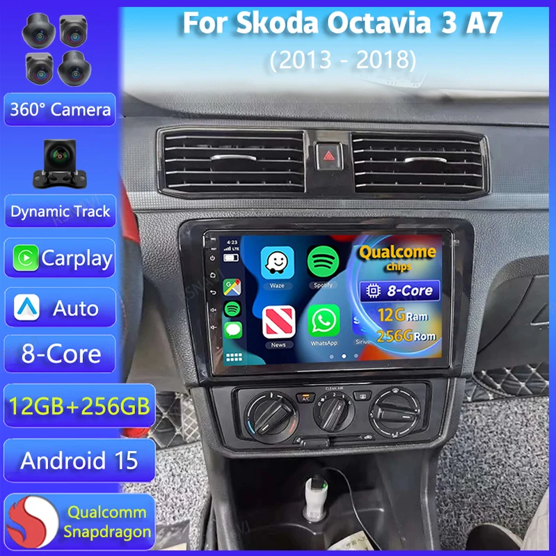 Radio multimedia Android 15 para Skoda Octavia III 2013-2018