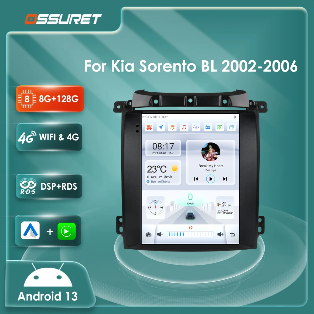 Autoradio 2 DIN Android 13 con CarPlay y GPS para Kia Sorento BL