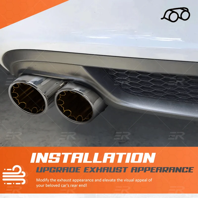 1 Uds. Sumsoo genuino doble punta de escape accesorios de coche de acero inoxidable recto plano pulido plata silenciador de soldadura tubo de escape - imagen 4