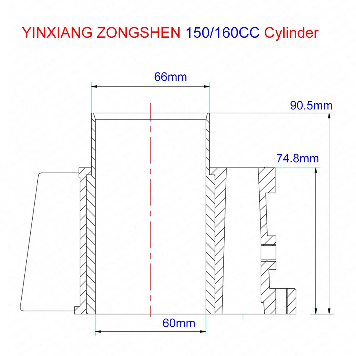 Kit cilindro YX150/YX160 150-160 cc para motor YinXiang ZongShen - imagen 5
