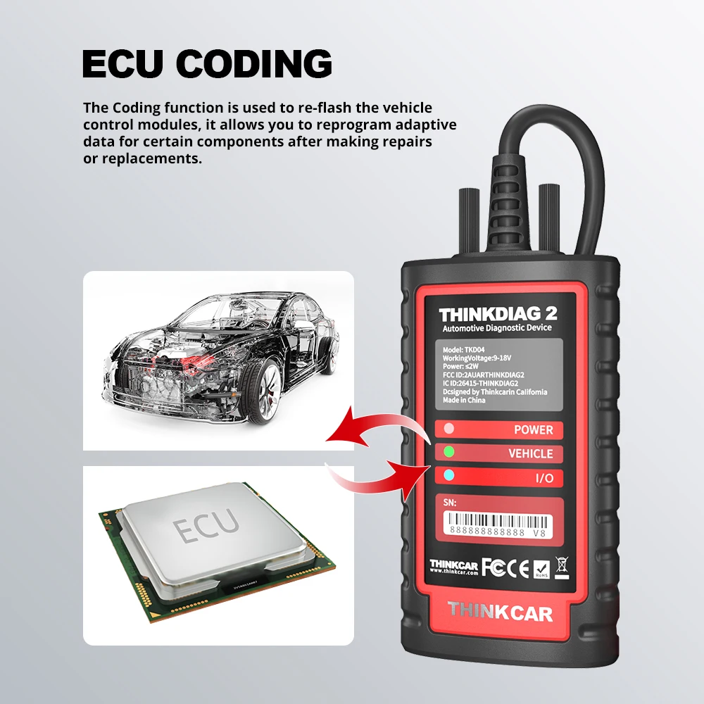 THINKCAR ThinkDiag 2 | Escáner diagnóstico OBD2 CAN FD – 15 servicios codificación ECU - imagen 5