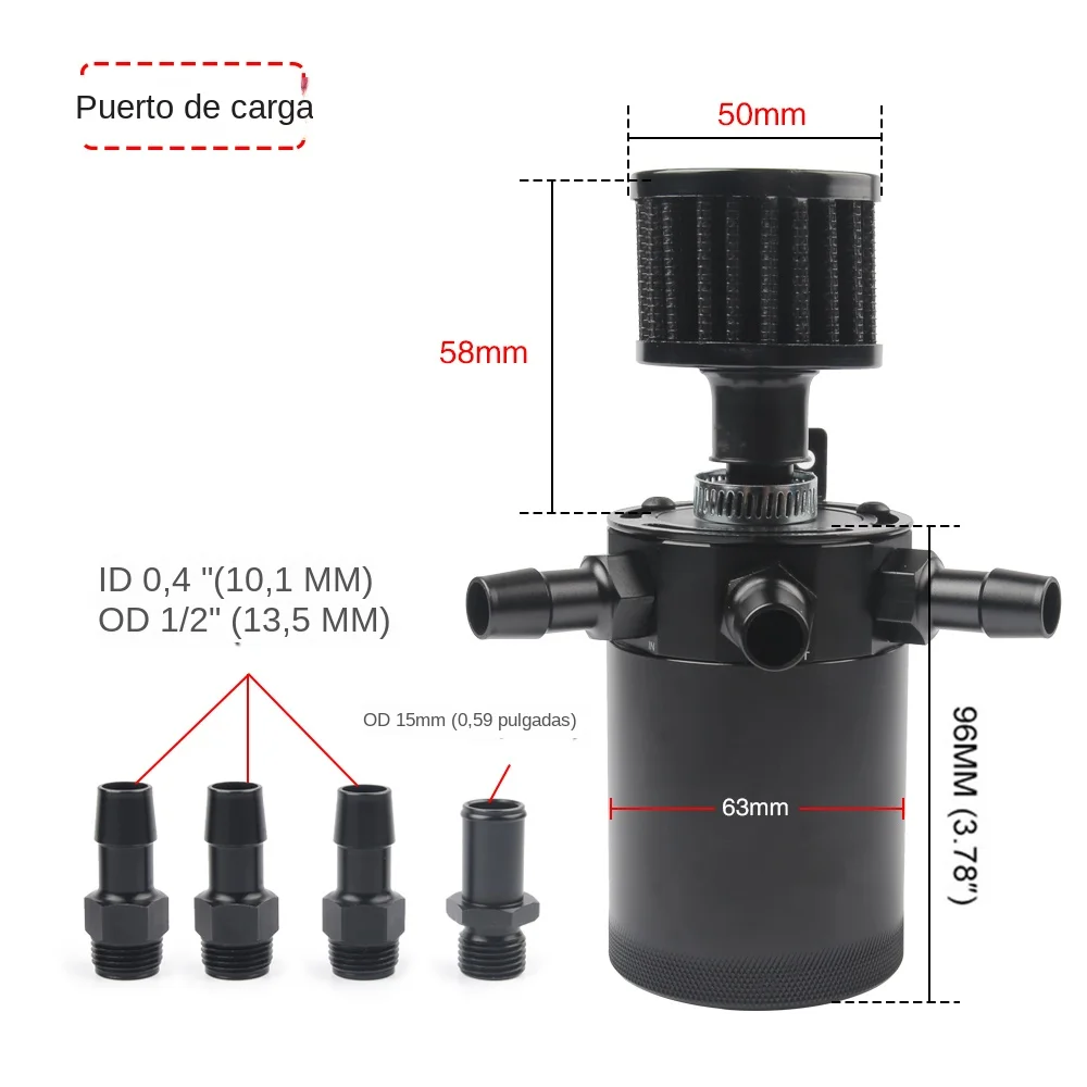 Decantador de aceite universal de aluminio con filtro de ventilación - imagen 3
