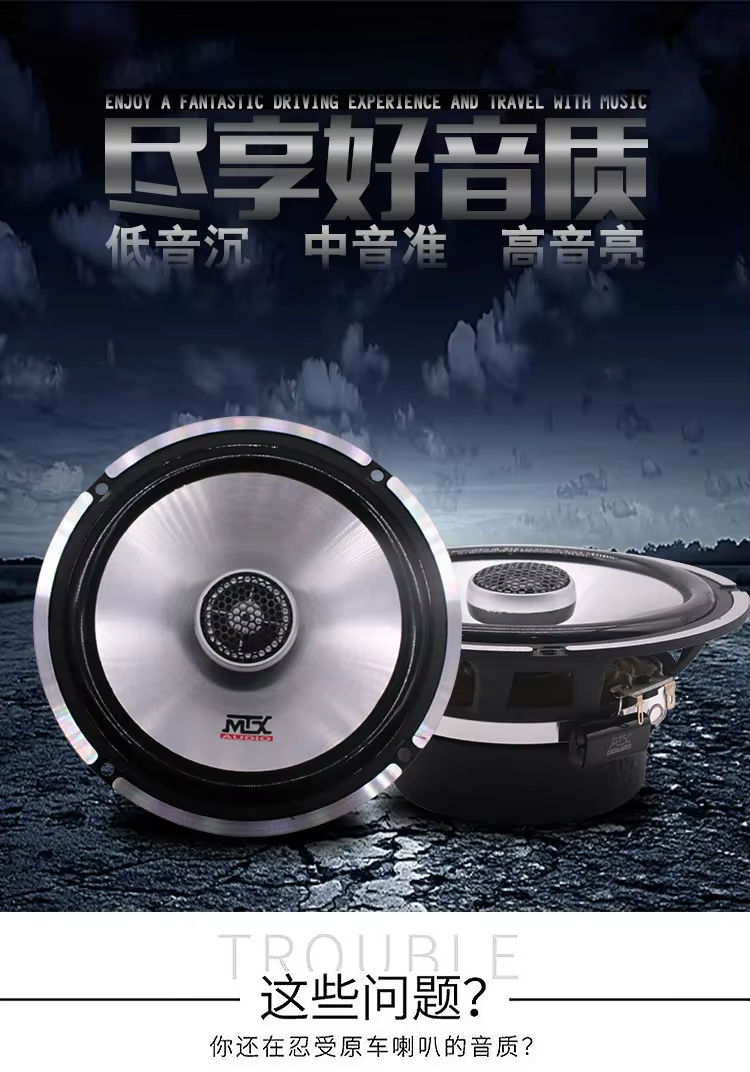 Altavoz coaxial de 6,5 pulgadas para puerta trasera de coche
