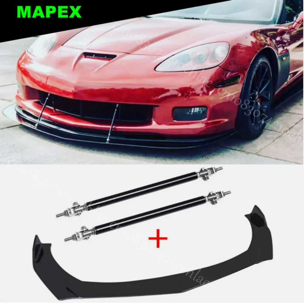 Paragolpes divisor Chevy Corvette C6 Z06 ZR1 alerón puntal negro
