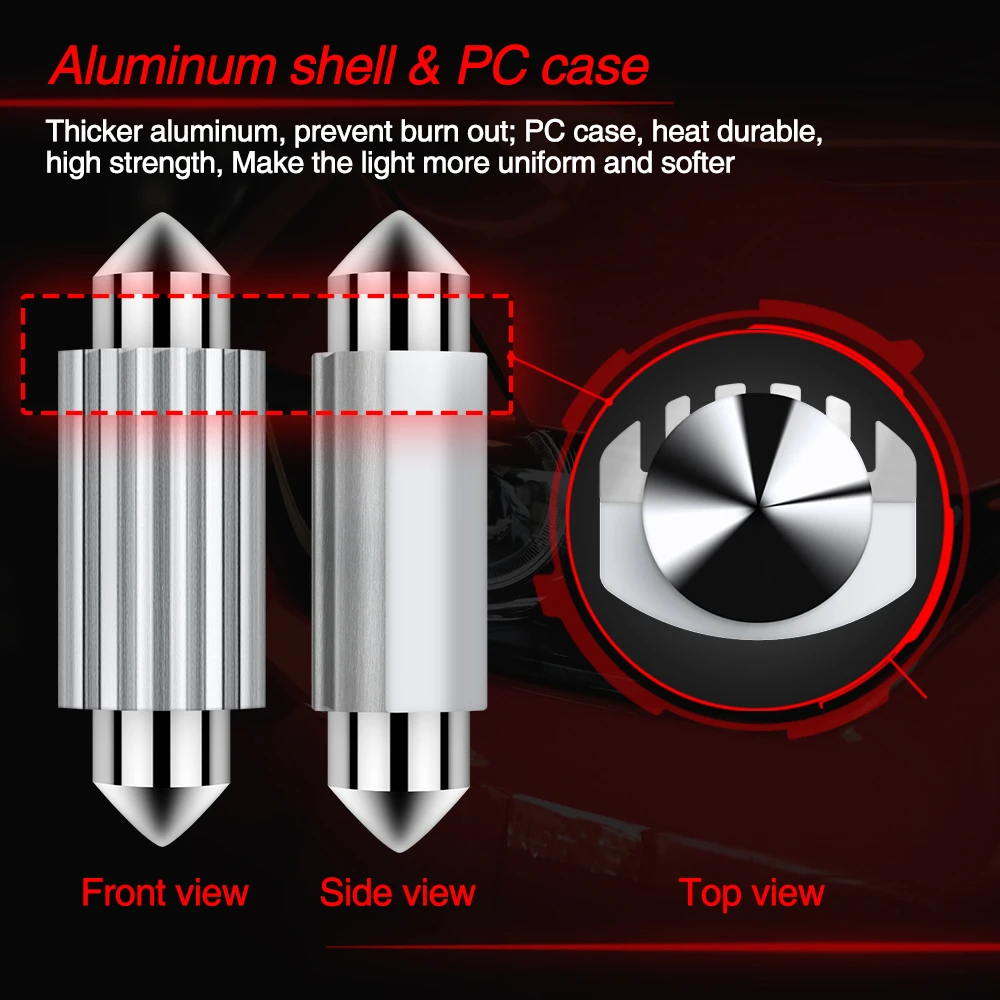 Xukey 2x C5W adorno de coche 31mm 36mm bombillas LED Interior cúpula mapa luces de lectura C10W 39mm 41mm 3030 SMD CANBUS sin errores - imagen 3