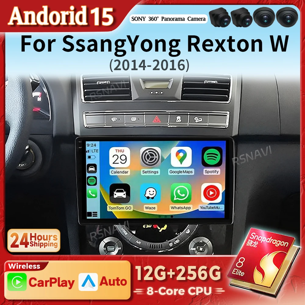 Radio Android CarPlay para SsangYong Rexton III 2012-2017