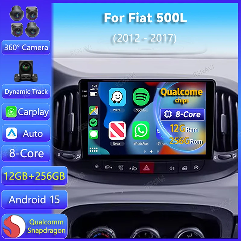 Radio Android 2DIN Fiat 500L 2012-2017 CarPlay WiFi GPS DSP Bluetooth