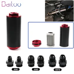 Filtro de combustible en línea de aluminio con adaptador AN universal