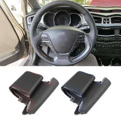 Cubierta cuero perforado volante Kia K3 Rio Ceed Cerato cosida a mano