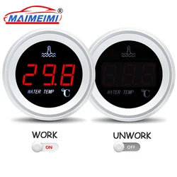 Reloj temperatura agua LED rojo 52 mm sensor 10 mm 12/24 V