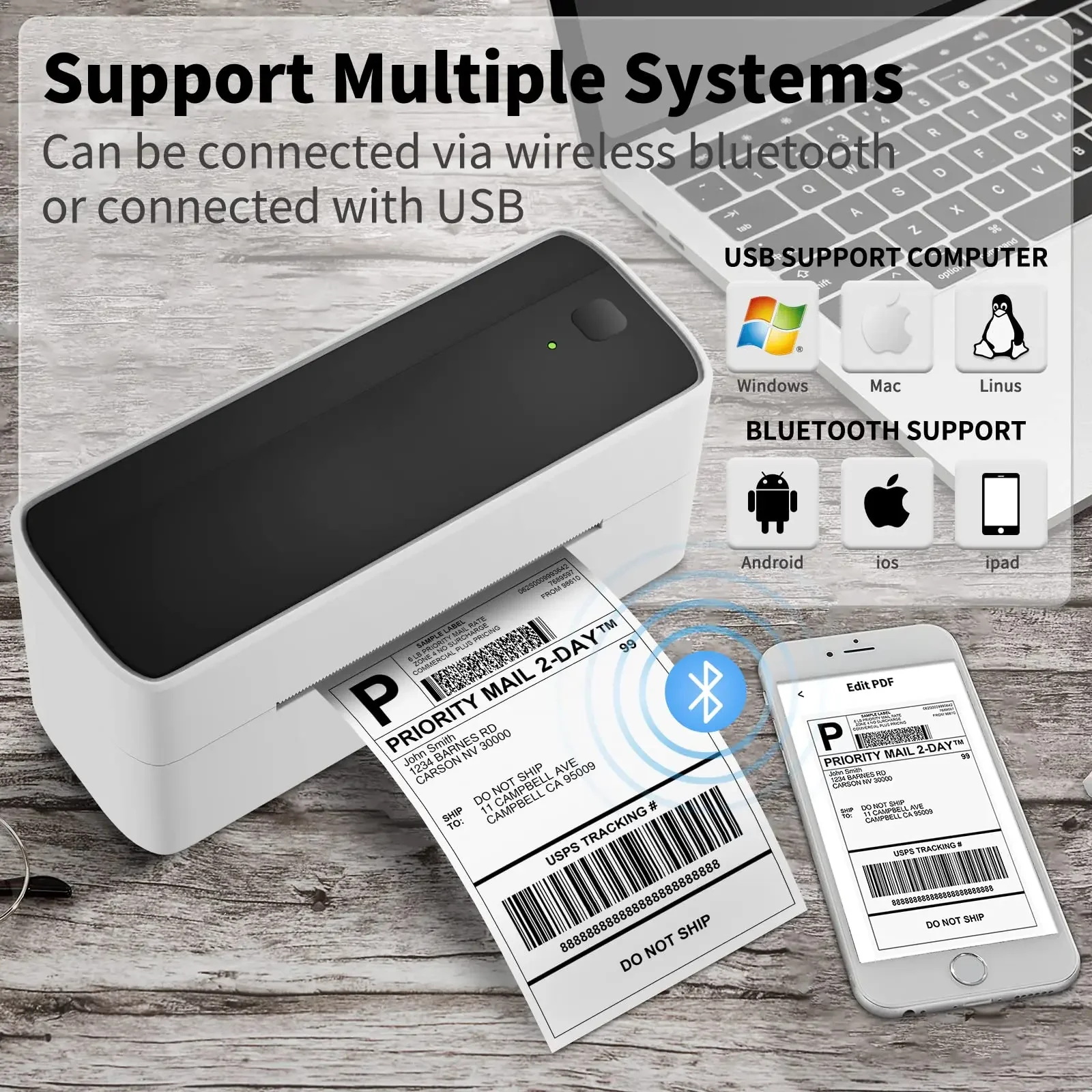 Impresora etiquetas envío Phomemo 4x6 térmica USB escritorio - imagen 3