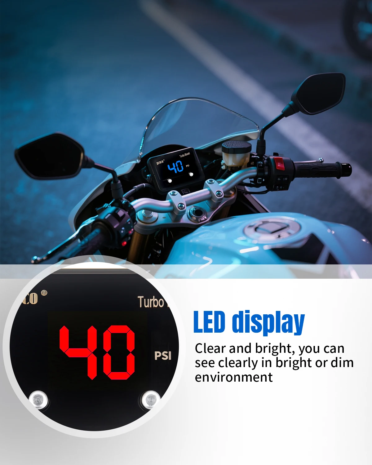 Medidor de vacío digital JJCOCO 12V para diagnóstico motor y turbo - imagen 2