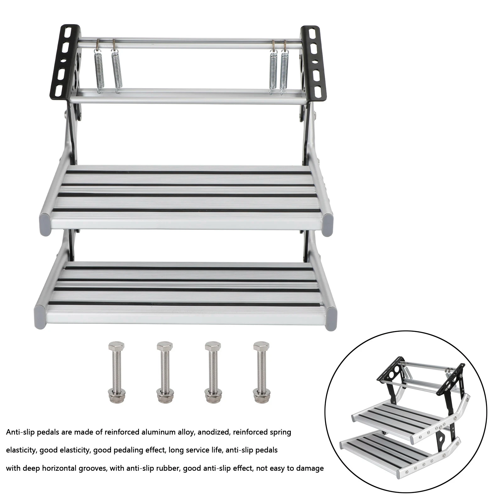 Escalón doble plegable de aluminio para autocaravana - imagen 3
