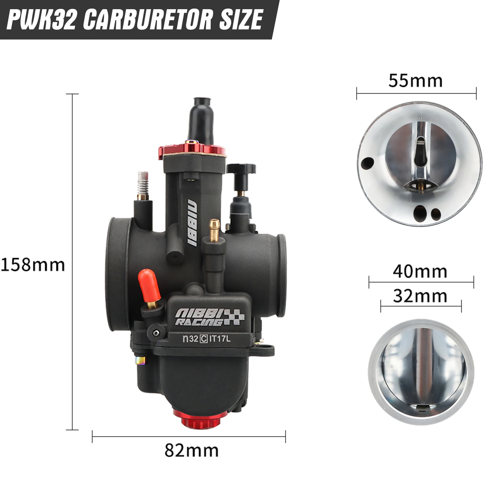 NIBBI Carburador PWK 34mm Filtro Aire Pitbike Yamaha/Suzuki 250-400cc - imagen 3