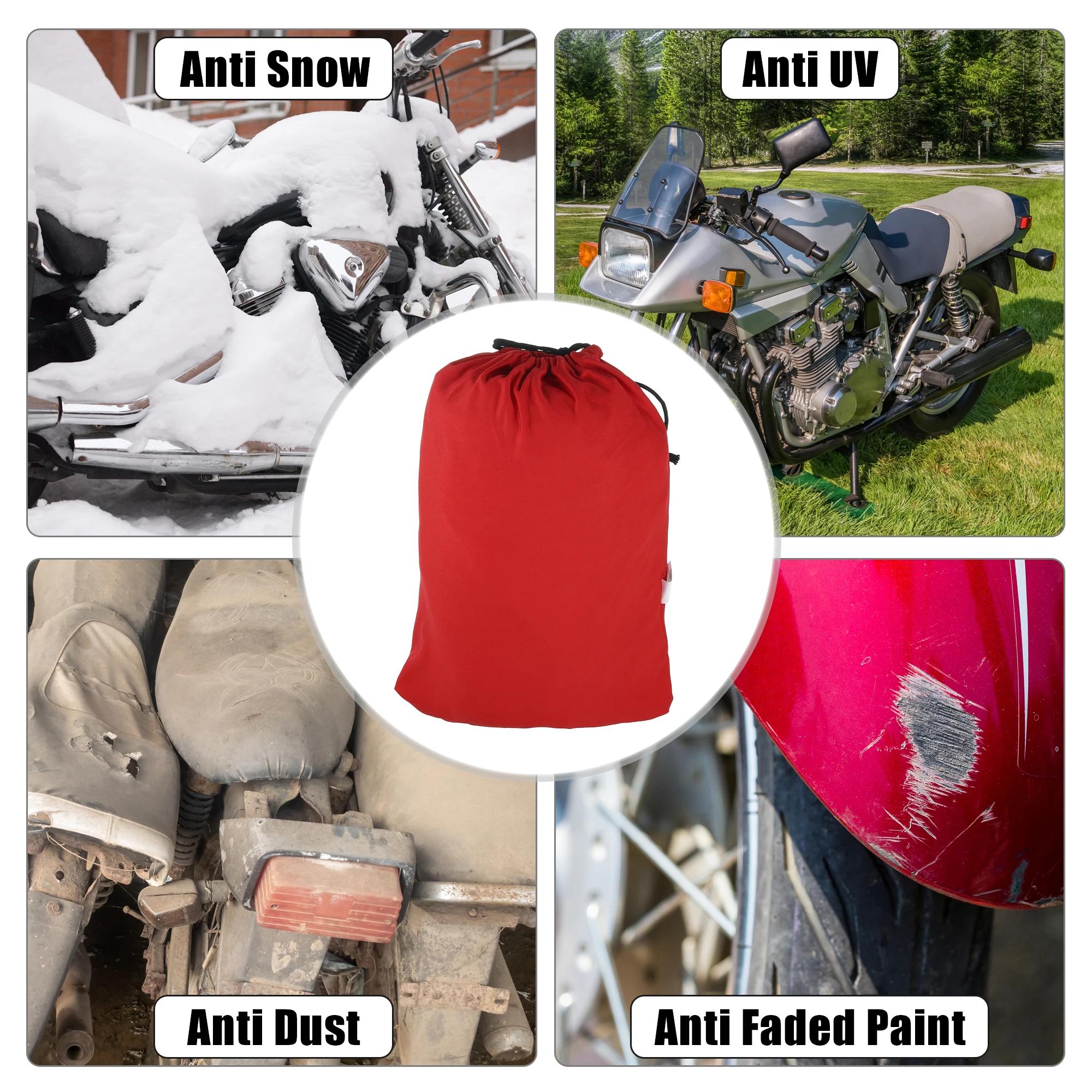 Funda protectora ajustada sobre una motocicleta