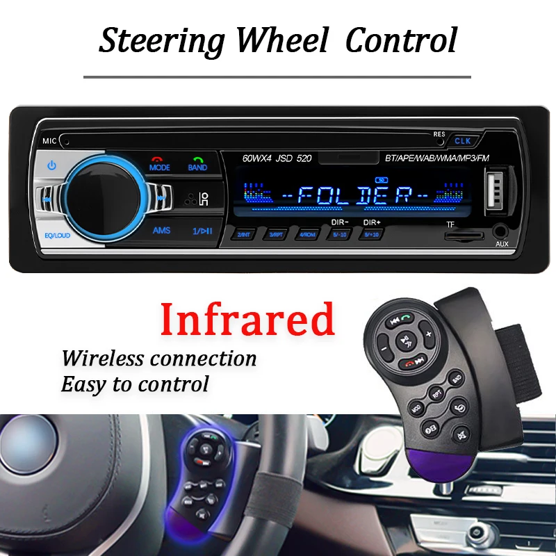 Radio 1 DIN Bluetooth para coche con MP3, USB y SD - imagen 4