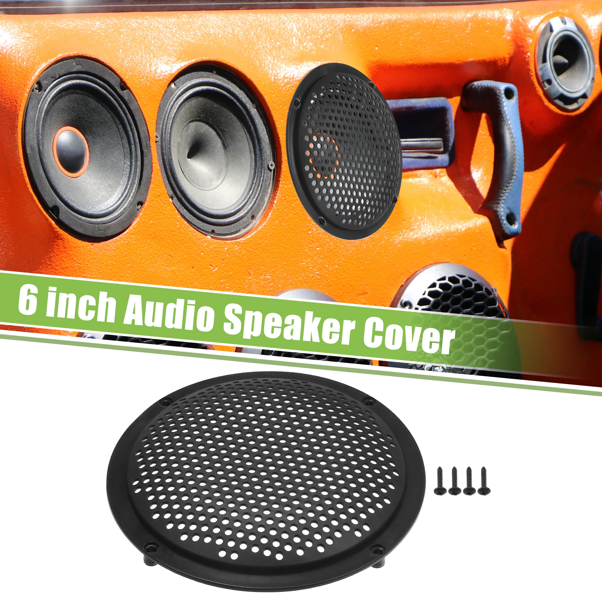 Autohaux parrilla altavoz coche malla redonda 5-10 pulgadas