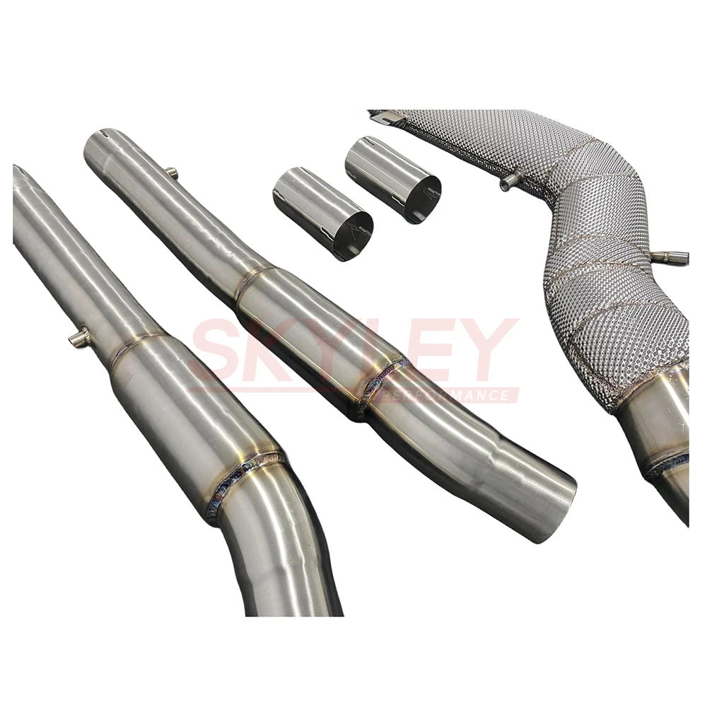 SKYLEY Tubo intermedio de escape 3,5″ SS304 BMW X3M/X4M S58 - imagen 2