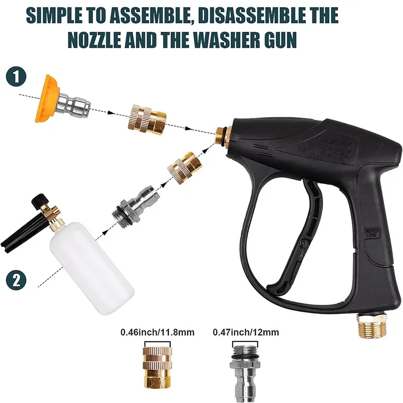 Pistola de lavado y accesorios para distintas tareas