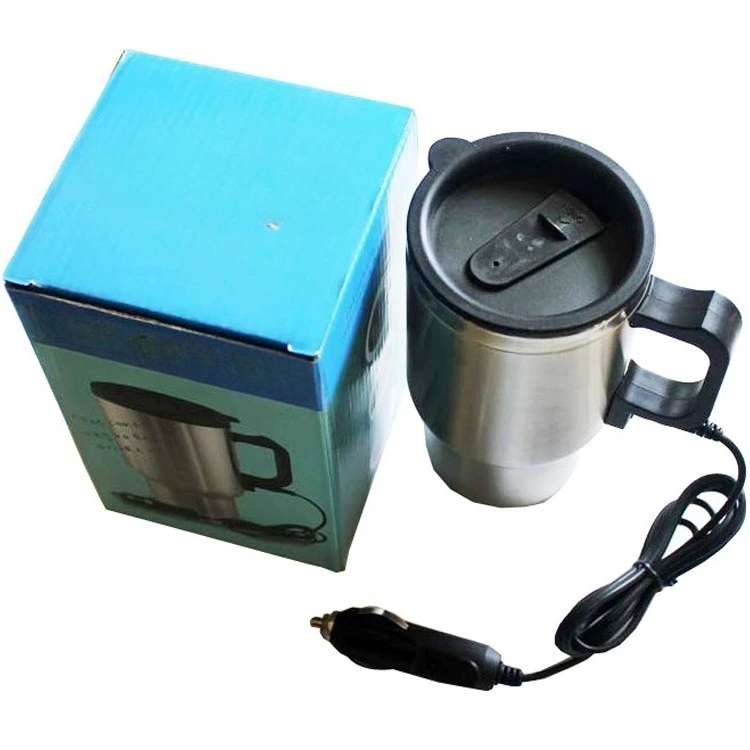 Taza calefactora eléctrica para coche de acero inoxidable de doble pared - imagen 3