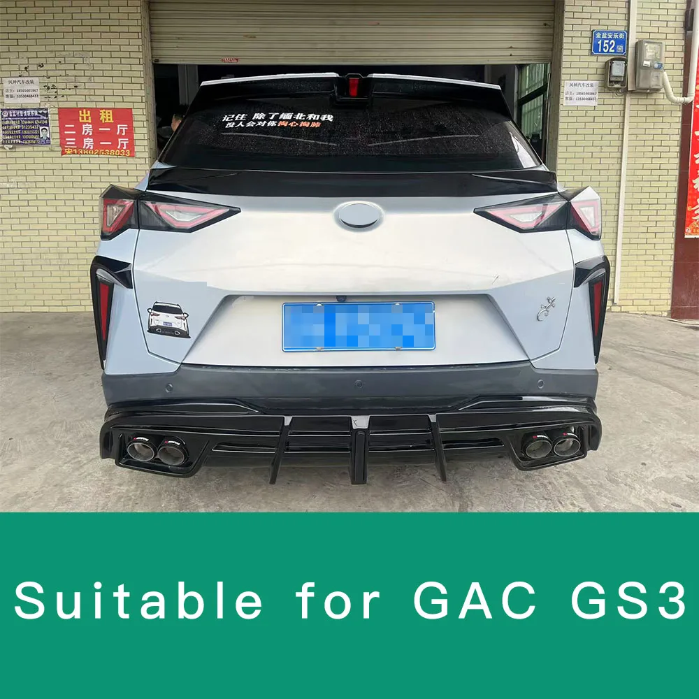 Ceja de parachoques trasero ABS fibra carbono GAC Trumpchi GS3 - imagen 2