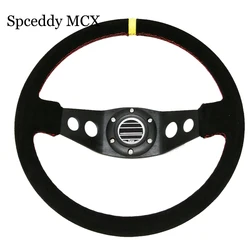 Volante deportivo tuning 350mm cuero negro universal