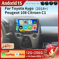 Pantalla multimedia autoradio DIN doble Toyota Aygo/Peugeot 108 2016