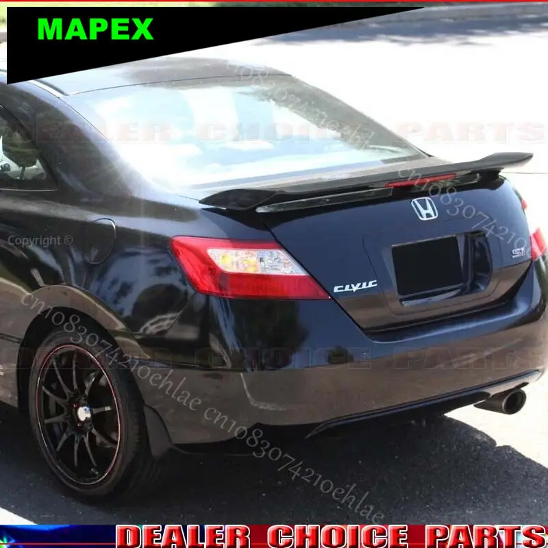 Alerón dos patas negro brillo para Honda Civic Si Coupe 2006-2011 - imagen 3
