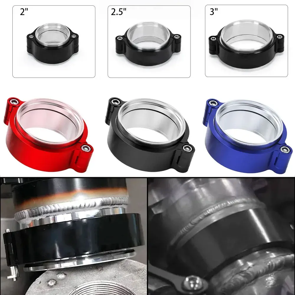 Abrazadera en V reforzada de aluminio para escape turbo con brida