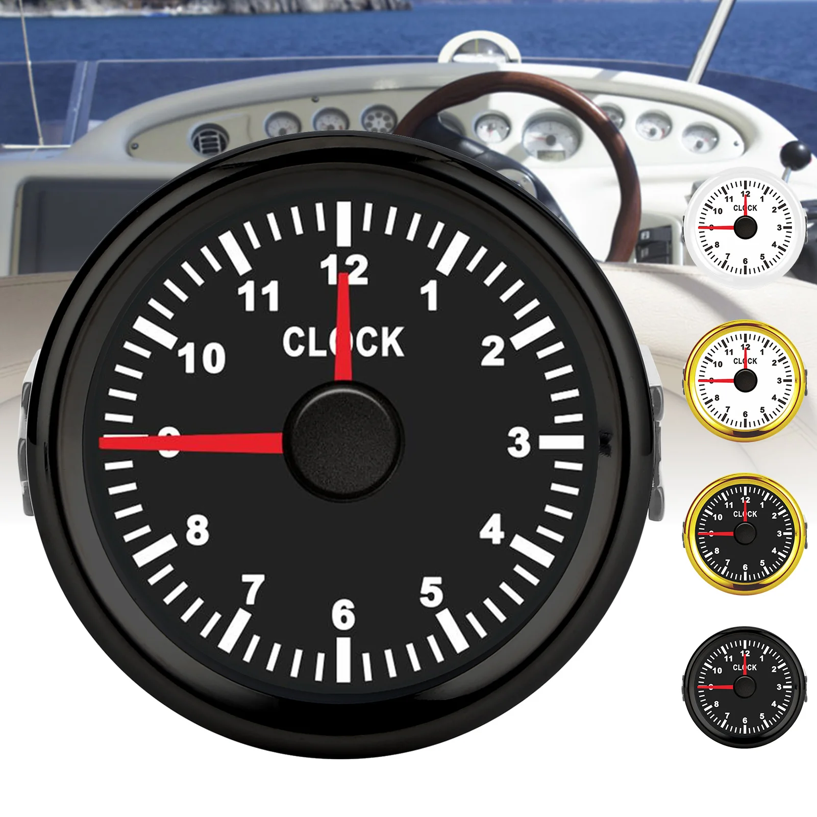 Medidor horas 2 pulgadas retroiluminación roja 12/24V coche moto barco