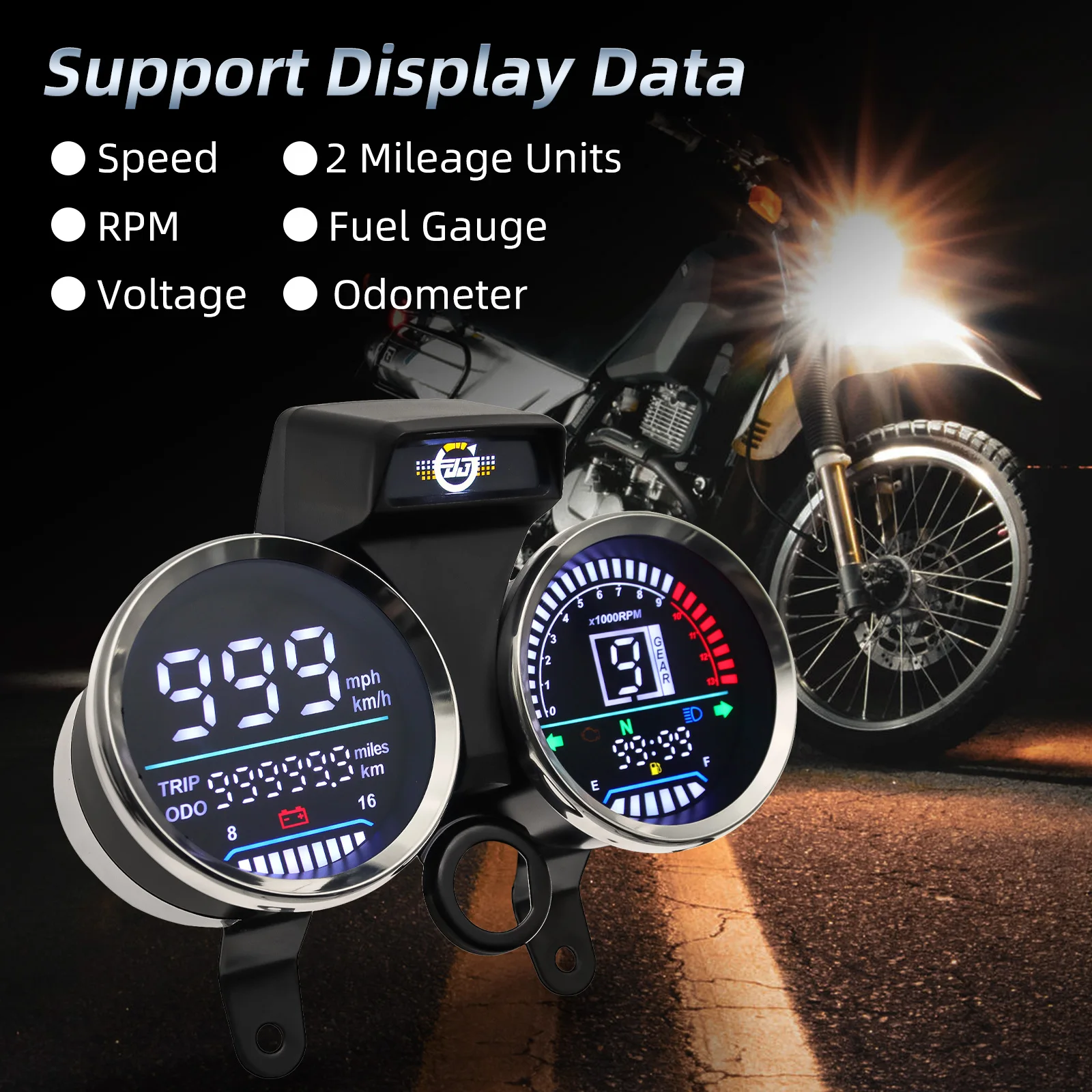 Velocímetro digital LCD con odómetro y marcha Suzuki GN125/150 - imagen 3