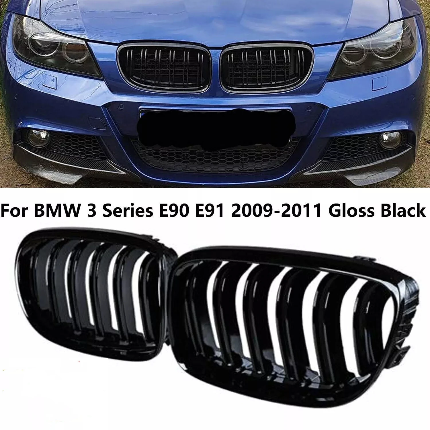 Rejilla riñón doble listón deportiva – BMW Serie 3 E90 E91 LCI 320i 325i 330i