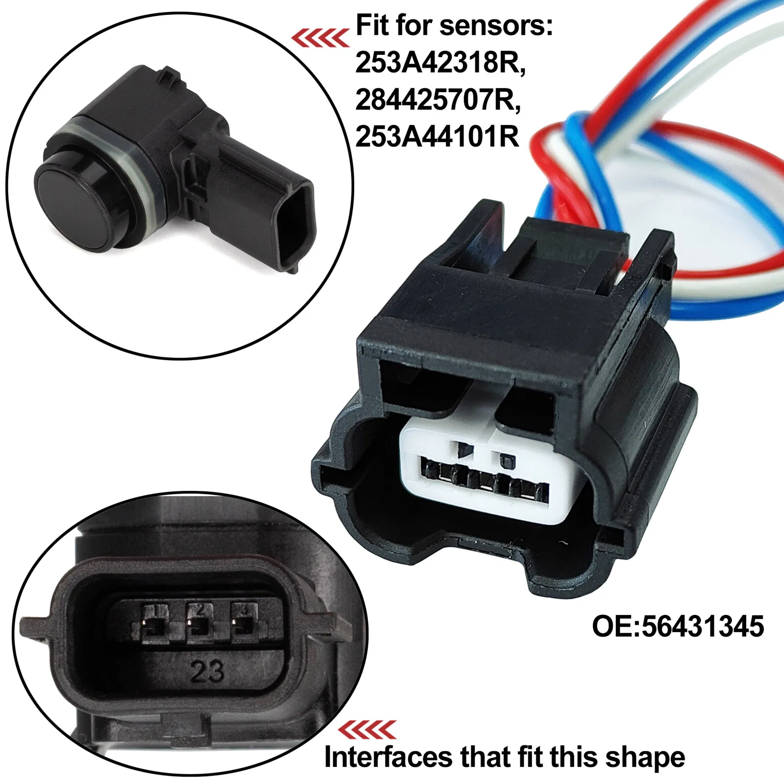 Sensor parking 3 pines para Renault Trafic Opel Vivaro Fiat Talento NV300 - imagen 4