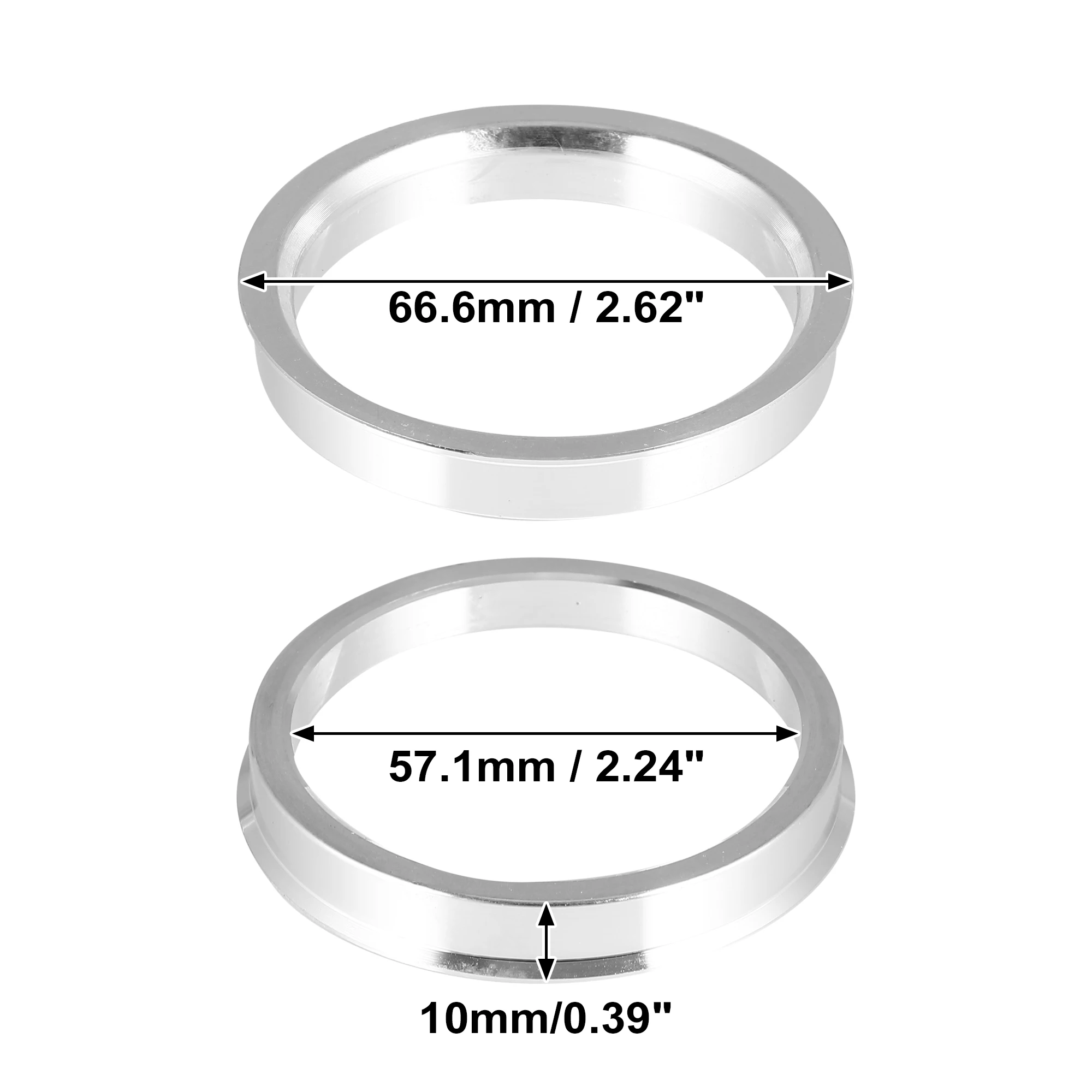 X Autohaux 2 uds OD 60.1 73,1 72,6mm a ID 57,1 56,1 64,1mm anillos centrales de cubo de coche de aleación de aluminio espaciador central de orificio de rueda - imagen 4