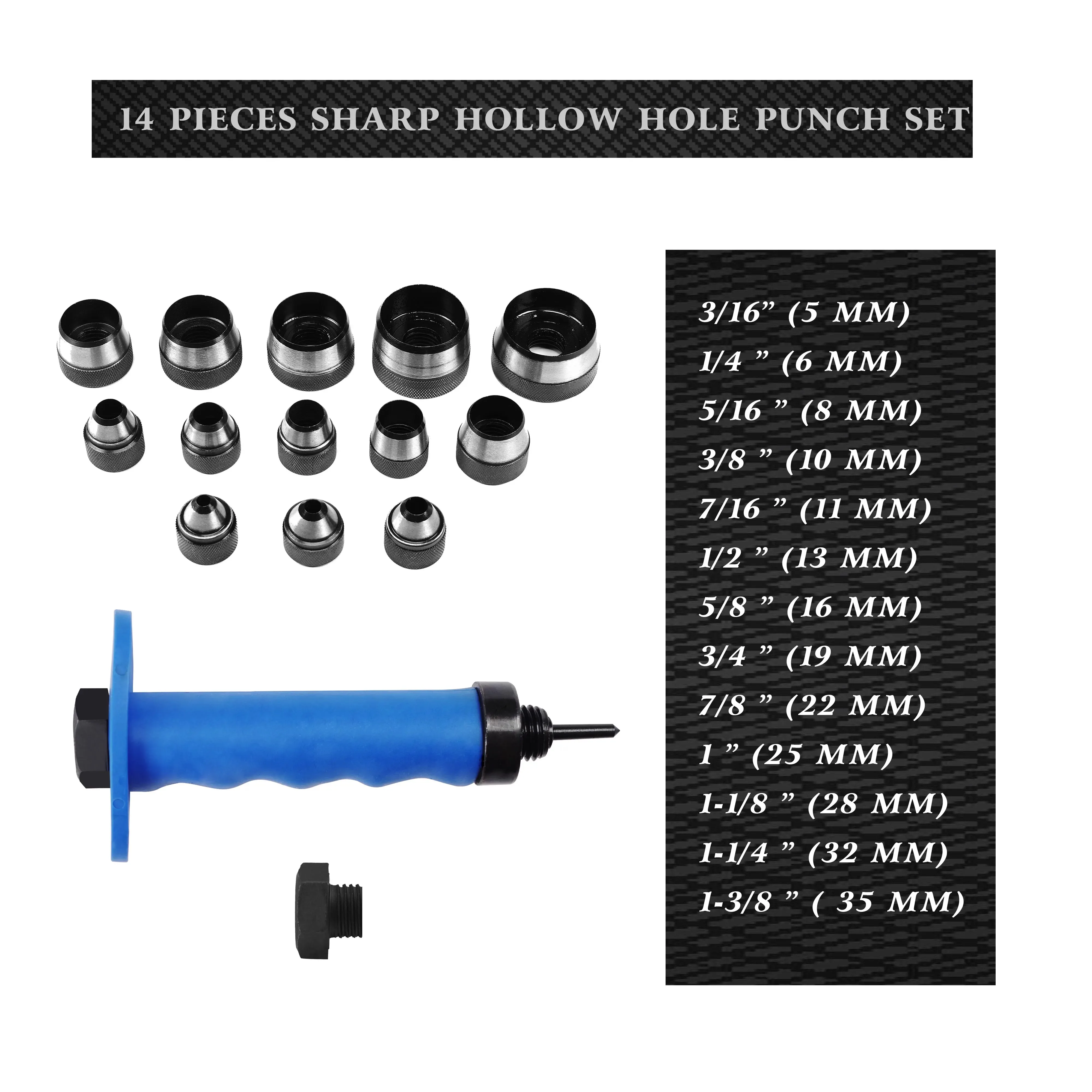 Kit herramientas punzonado cuero DIY para correas y cinturones - imagen 2