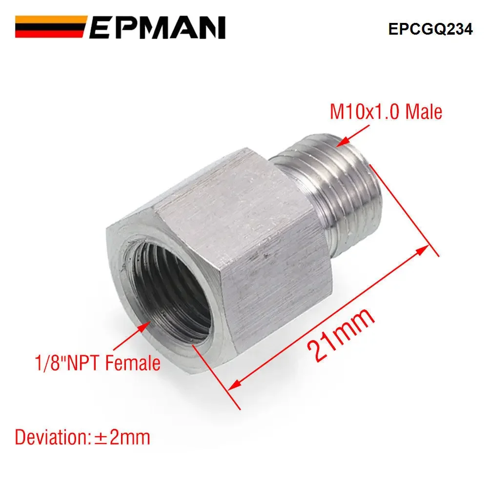 EPMAN 1/8 "NPT hembra a métrico M10X1.0 macho Sensor de presión de combustible de aceite adaptador de bomba adaptador de Sensor de calibre EPCGQ234 - imagen 2