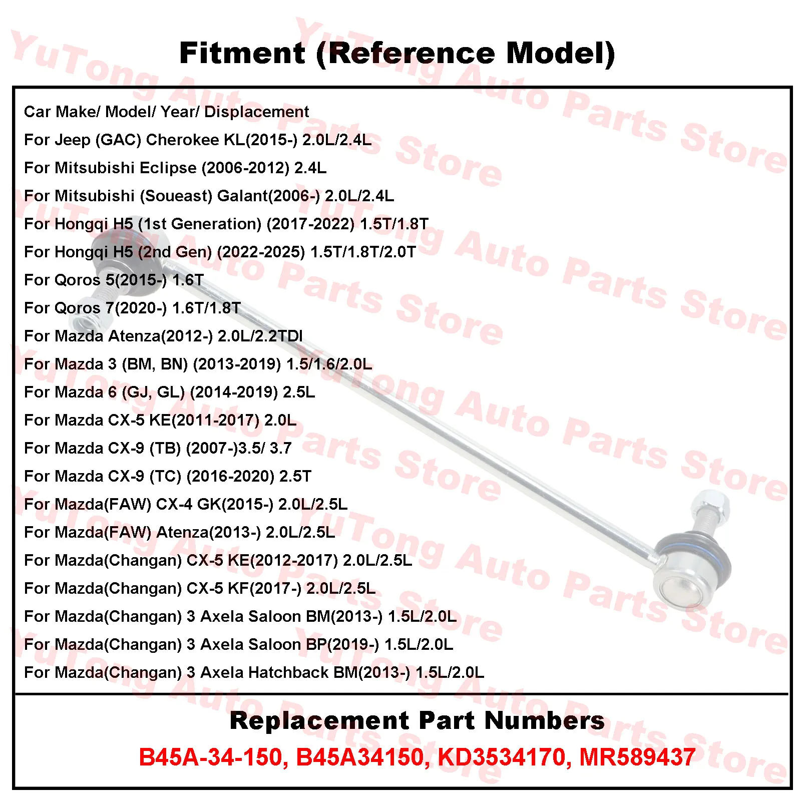 Enlace estabilizador delantero para Mazda CX-5 - barra de acoplamiento - imagen 4