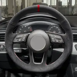 Funda de volante de cuero cosida a mano para Audi A1, A3, A4, A5 y Q2