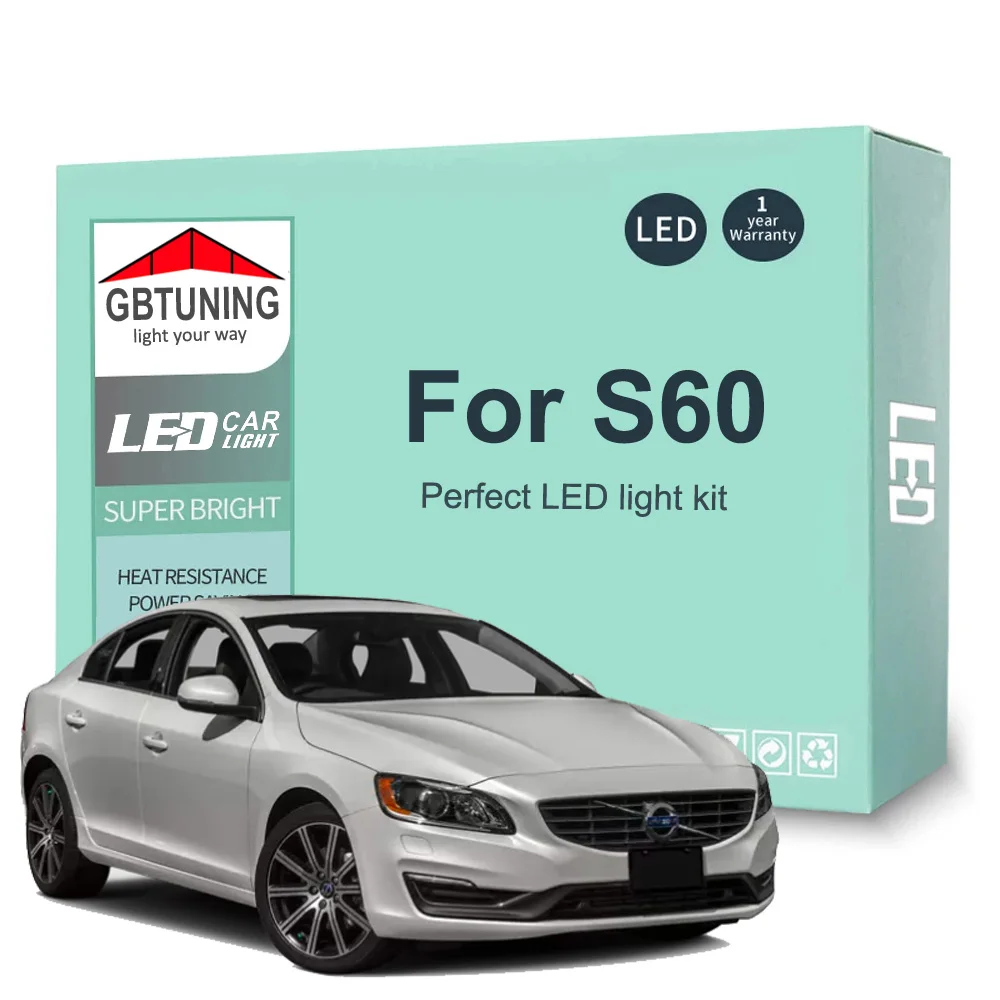 Kit de bombillas LED para Interior de coche, accesorios Canbus para Volvo S60 I II MK1 MK2 2000-2012 2013 2014 2015 2016 2017