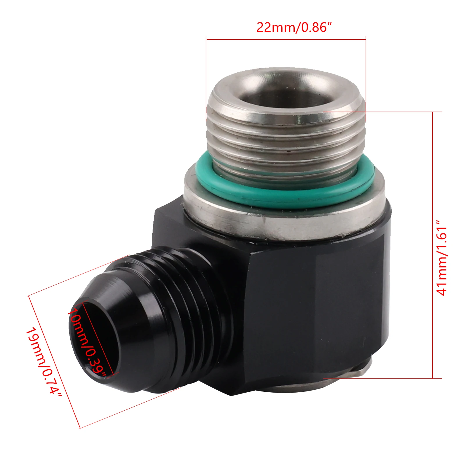 Manguera de freno 8AN Banjo Turbo para motocicleta y automóvil - Accesorios 10ORB, adaptador de acero inoxidable, anillo de perno UNF negro - imagen 2