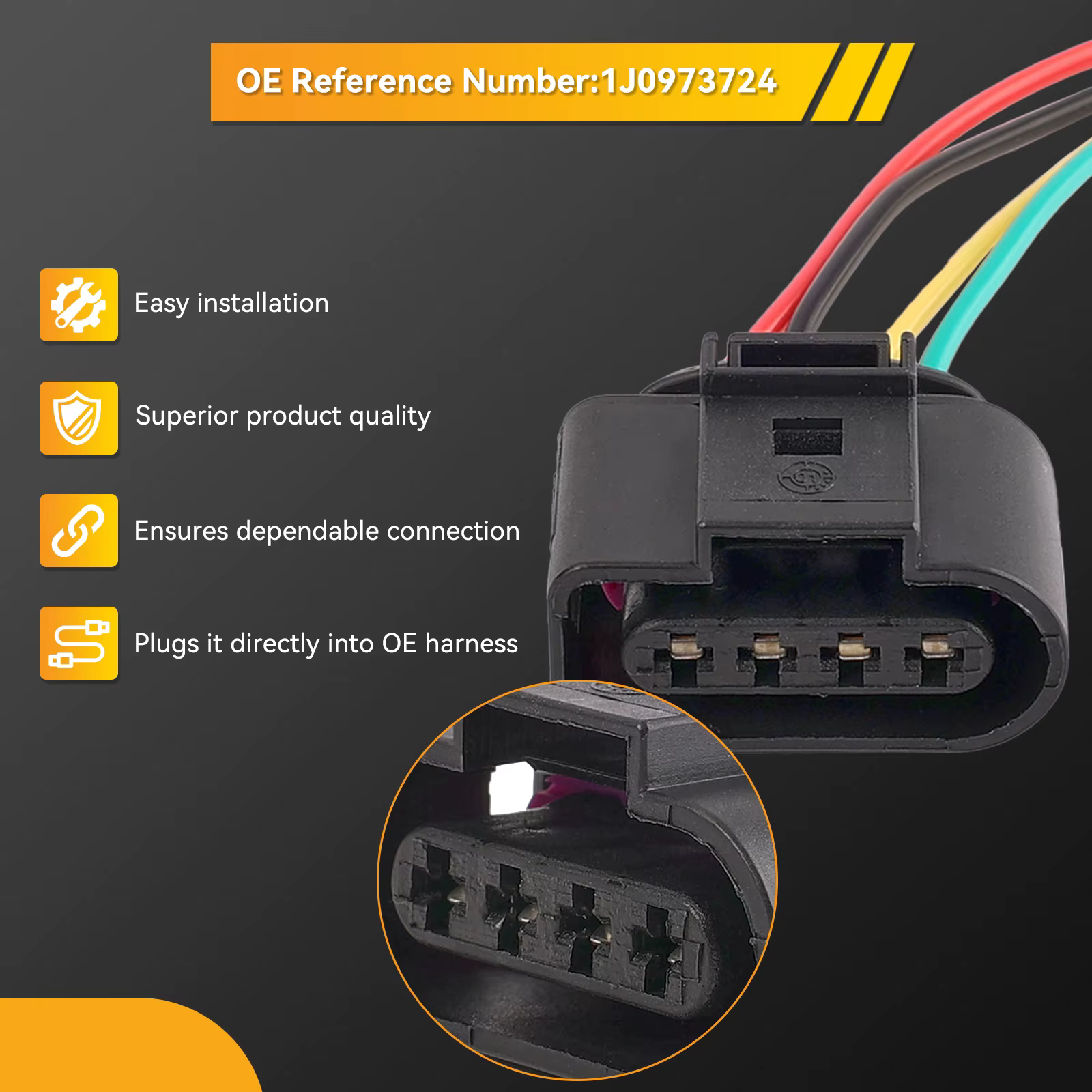 Conector bobina encendido 4 cables 1J0973724 – VW Golf V/VI - imagen 5