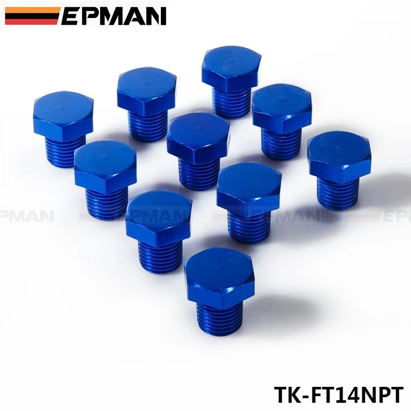 EPMAN TK-FT14NPT Tapón enchufe NPT 1/4 cabeza hexagonal aluminio azul - imagen 3