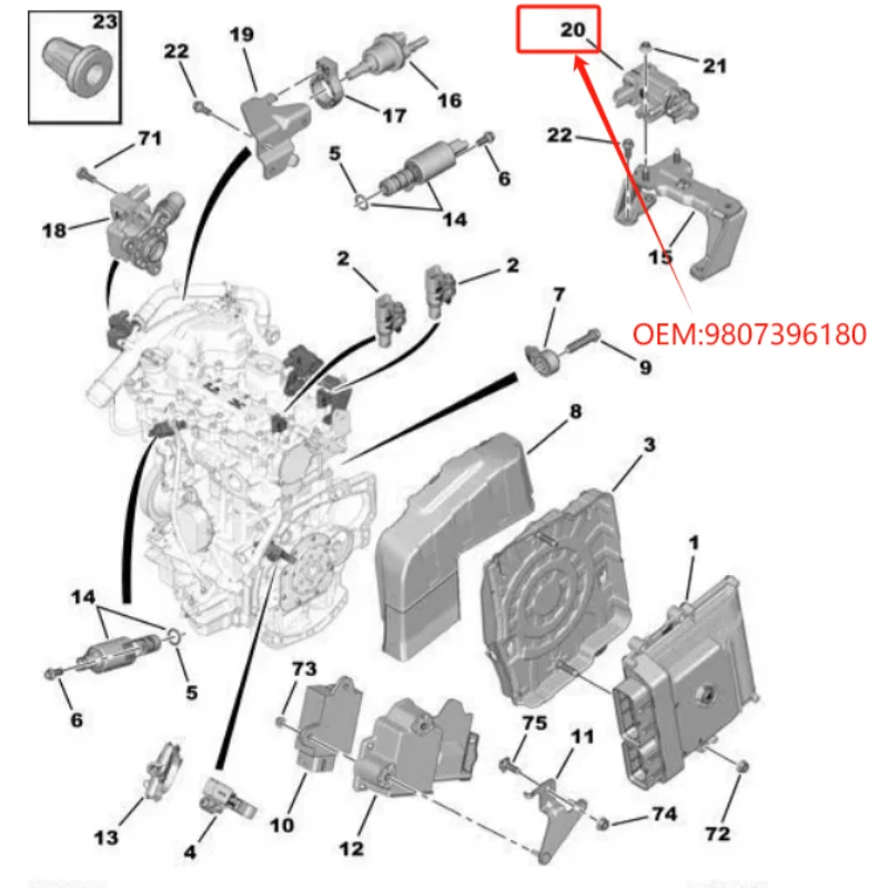 Válvula solenoide turbo 9807396180 – Peugeot 308 II / 208 / Citroën C3 1.2T - imagen 2