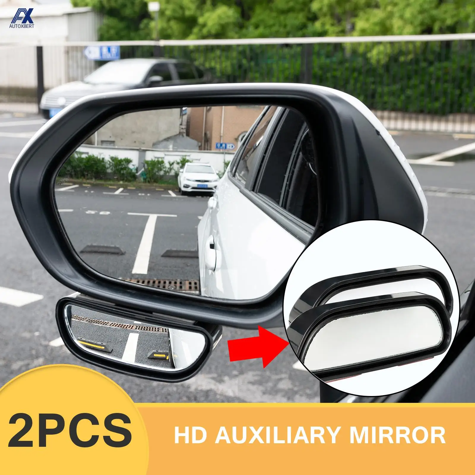 Espejo retrovisor auxiliar convexo 360° gran angular para aparcamiento