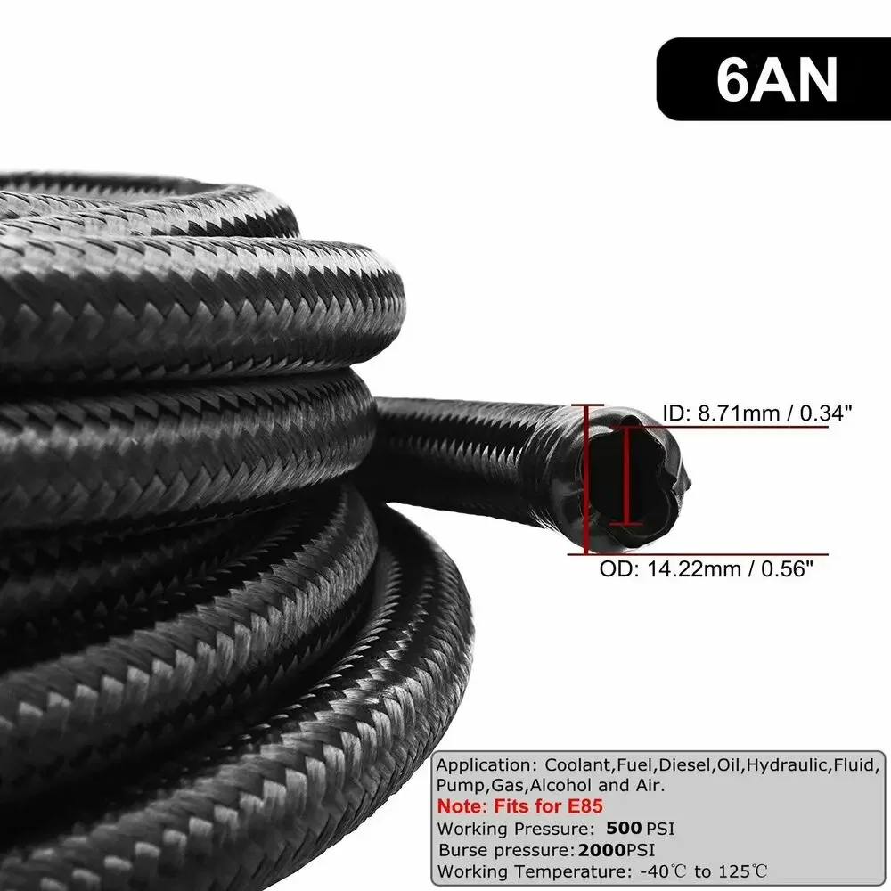 Línea combustible acero inoxidable trenzada 6m -6 AN racing - imagen 3