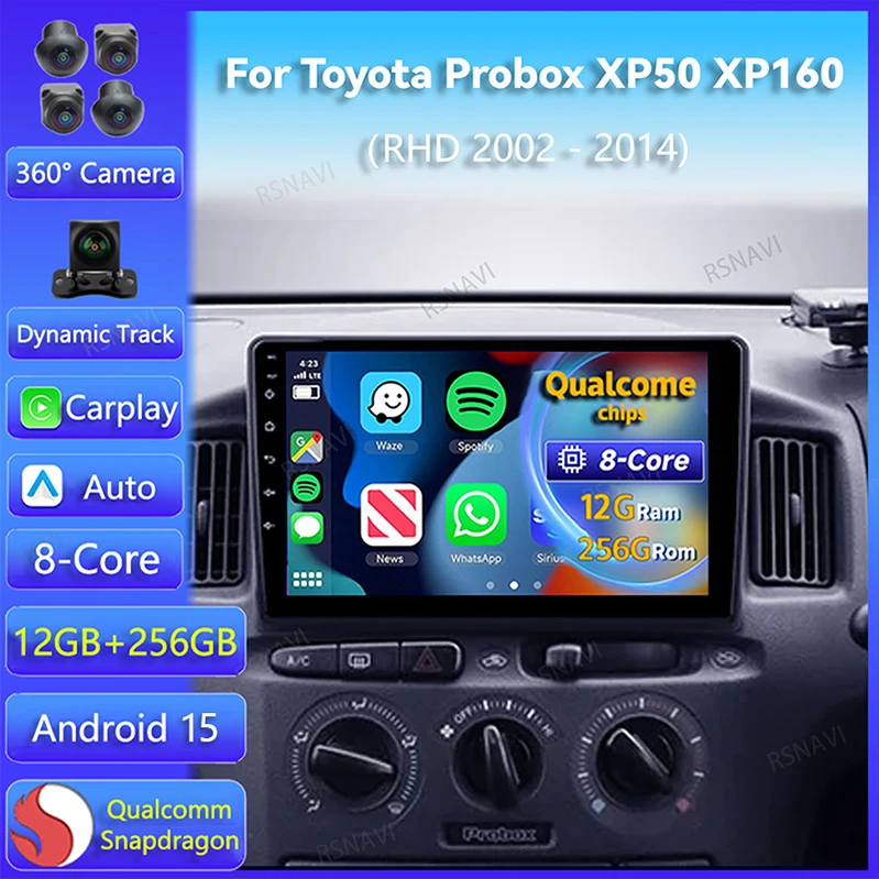 Autoradio Android Toyota Probox XP50 XP160 2002-2014 CarPlay GPS
