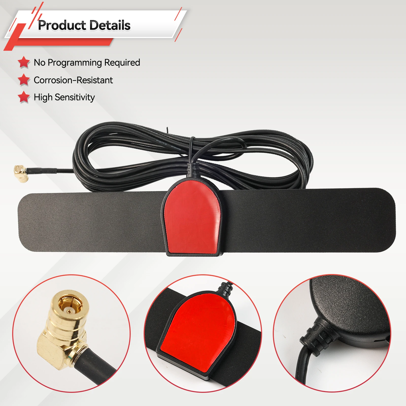 Antena DAB+ FM coche amplificada Plug & Play – JVC Kenwood Sony Alpine - imagen 4