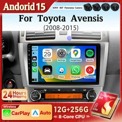 Radio multimedia 2K Android 15 con CarPlay y GPS para Toyota Avensis